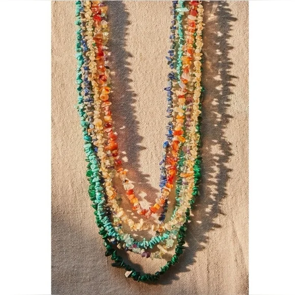 NWT! Free People, Single Strand Beaded Necklace, Citrene -NEW! - Picture 2 of 9